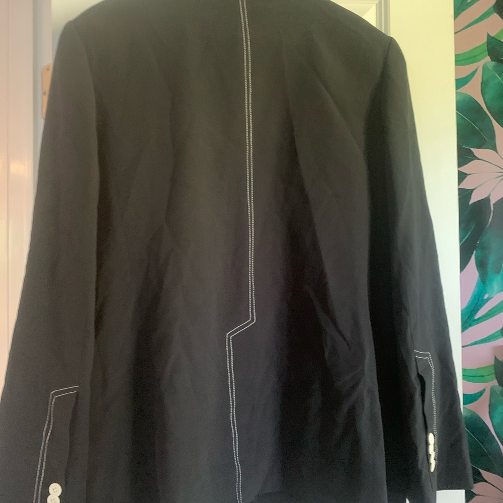 NWT Derek Lam Crosby black blazer white buttons - Picture 6 of 7